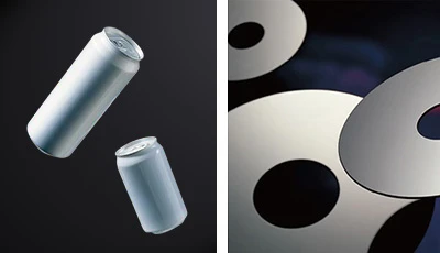 Laminated steel sheet “Hi-Pet” and
aluminum substrates for magnetic disks “MD”